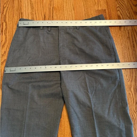 Oxxford Clothes Highest Quality Grey Flannel Wool Flat Front Dress Pants 36 X33 - Picture 10 of 12